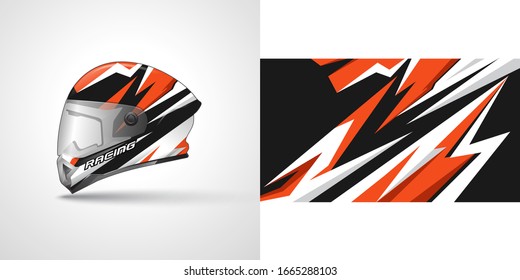 Racing helmet wrap decal and vinyl sticker design illustration.