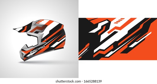 Racing helmet wrap decal and vinyl sticker design illustration.