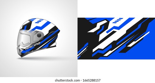 Racing helmet wrap decal and vinyl sticker design illustration.