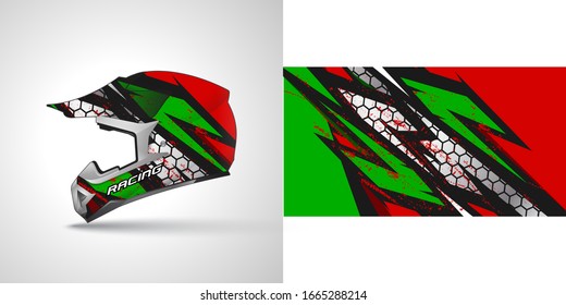 Racing helmet wrap decal and vinyl sticker design illustration.