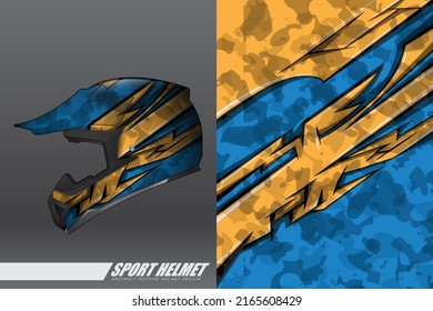 Racing helmet wrap decal and vinyl sticker design illustration