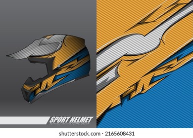 Racing helmet wrap decal and vinyl sticker design illustration