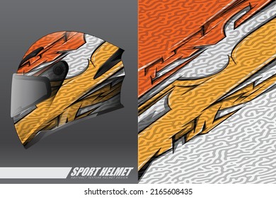 Racing helmet wrap decal and vinyl sticker design illustration