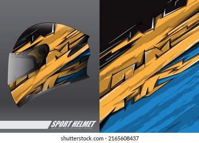 Racing helmet wrap decal and vinyl sticker design illustration