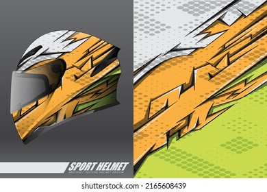 Racing helmet wrap decal and vinyl sticker design illustration