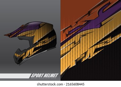 Racing helmet wrap decal and vinyl sticker design illustration