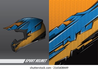 Racing helmet wrap decal and vinyl sticker design illustration