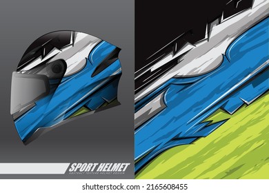 Racing helmet wrap decal and vinyl sticker design illustration