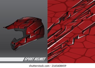 Racing helmet wrap decal and vinyl sticker design illustration
