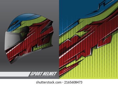Racing helmet wrap decal and vinyl sticker design illustration