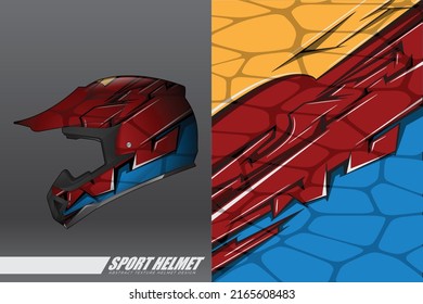 Racing helmet wrap decal and vinyl sticker design illustration