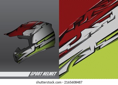 Racing helmet wrap decal and vinyl sticker design illustration