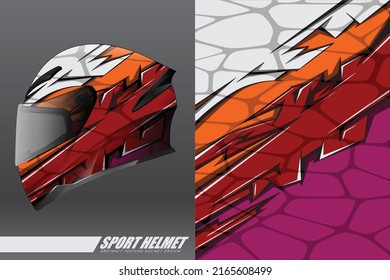 Racing helmet wrap decal and vinyl sticker design illustration