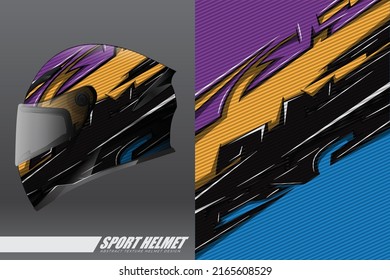 Racing helmet wrap decal and vinyl sticker design illustration