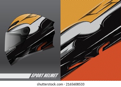 Racing helmet wrap decal and vinyl sticker design illustration