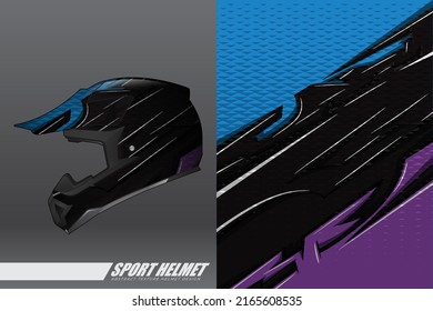 Racing helmet wrap decal and vinyl sticker design illustration