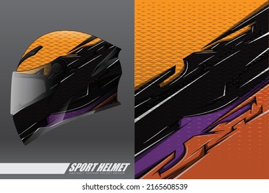 Racing helmet wrap decal and vinyl sticker design illustration
