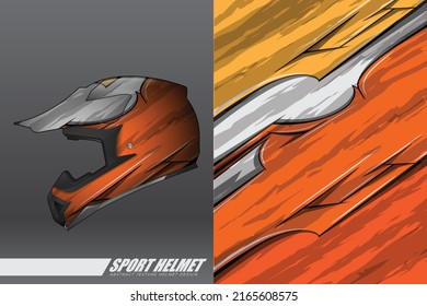 Racing helmet wrap decal and vinyl sticker design illustration