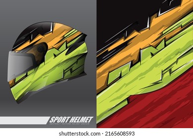 Ilustración de diseño de calcomanías de casco de carreras y pegatinas de vinilo