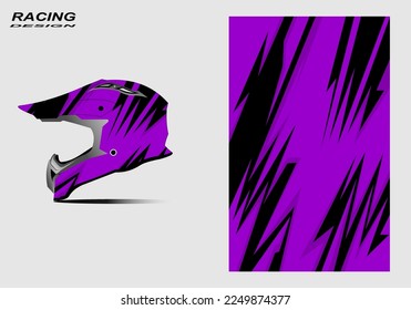 Racing helmet wrap decal and vinyl sticker design illustration.