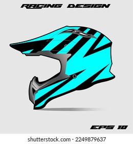 Racing helmet wrap decal and vinyl sticker design illustration
