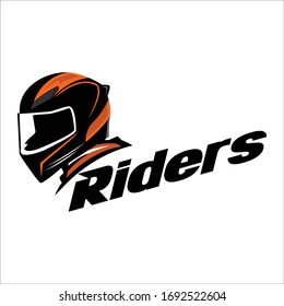 
racing helmets. Design elements for logos, labels, emblems, signs, badges. Vector illustration