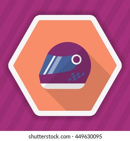 Racing helmets icon, Vector flat long shadow design. Racing concept.