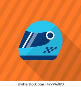 Racing helmets icon, Vector flat long shadow design. Racing concept.