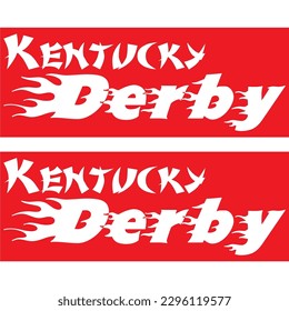 racing horse contest icon design background Vector Illustration of Silhouette. Logos. Equestrian sport. Jockey riding a jumping horse. Poster. red two flyer "KENTUCKY DERBY"