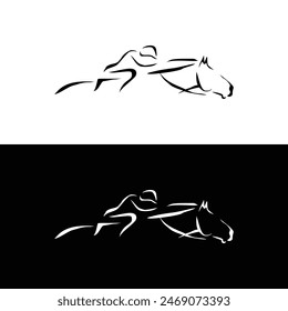 racing horse elegant logo vector illustration