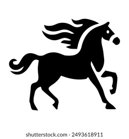 Racing horse icon in filled style 