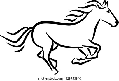 Racing horse sketch style