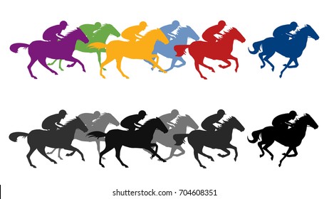 Racing horses silhouettes