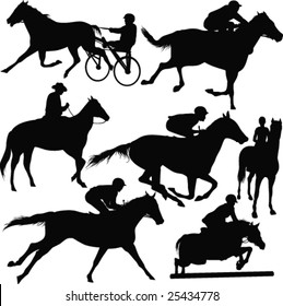 Racing horses-vector