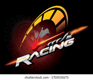 RACING ICON DESIGN CONCEPT VECTOR