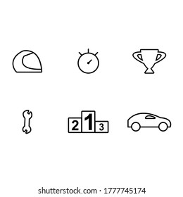 Racing Icon Set Outline Vector