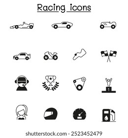 Racing icon set vector illustration

