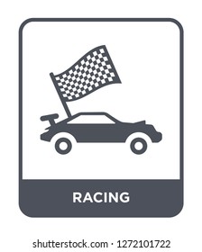 racing icon vector on white background, racing trendy filled icons from Entertainment and arcade collection, racing simple element illustration