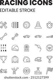 Iconos de carreras - 25 iconos vectoriales