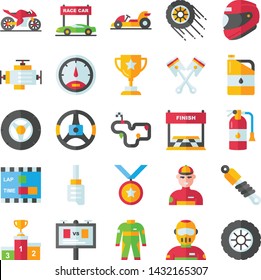 Racing Icons Pack Isolated Racing Symbols Stock Vector (Royalty Free ...