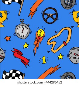 Racing icons pattern. Vector illustration