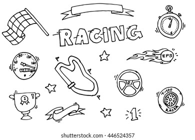 Racing icons set