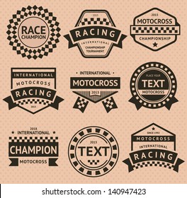 Racing insignia set, vintage style