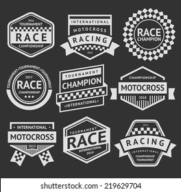 Racing insignia set, vintage style 02