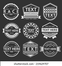 Racing insignia set, vintage style 03