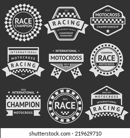 Racing insignia set, vintage style 01