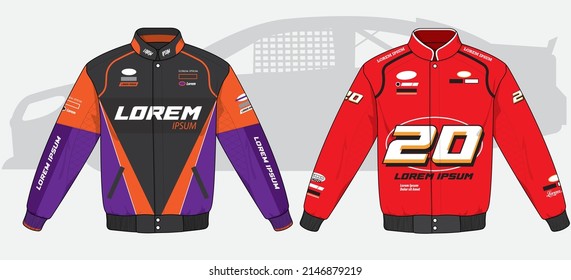 Racing jacket colorful mockup template hoodie car motorcycle