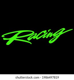 Racing lettering decal vector. Motorsport sticker design