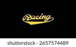 Racing lettering vector graphic sticker design. Download it Now in High resolution format and print in any size