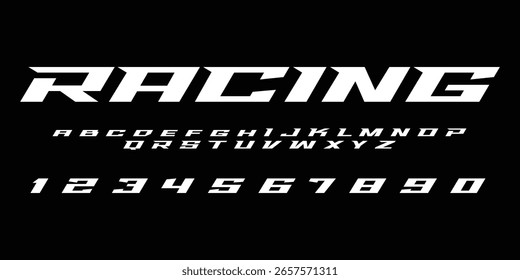 Racing Schrift Vektorgrafik Aufkleber Design. Jetzt in Hochauflösungsformat herunterladen und in jeder Größe drucken